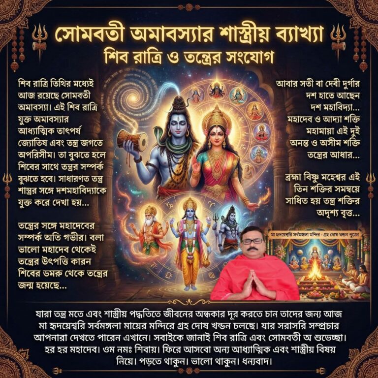 সোমবতী অমাবস্যার শাস্ত্রীয় ব্যাখ্যা