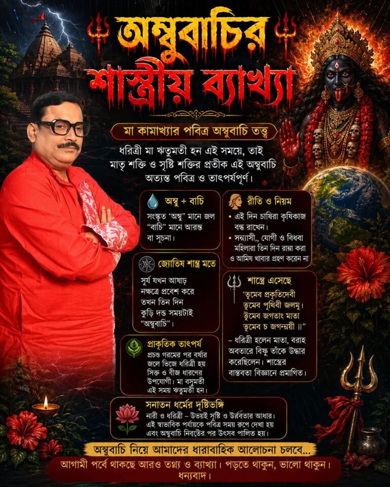 অম্বুবাচির শাস্ত্রীয় ব্যাখ্যা