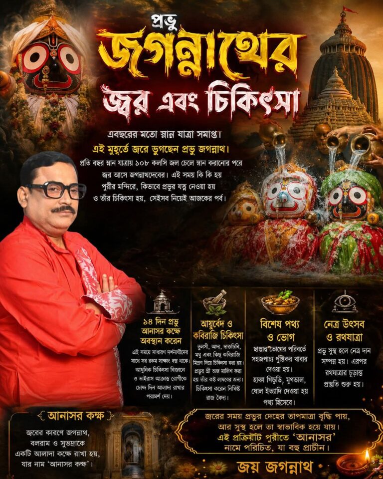প্রভু জগন্নাথের জ্বর এবং চিকিৎসা